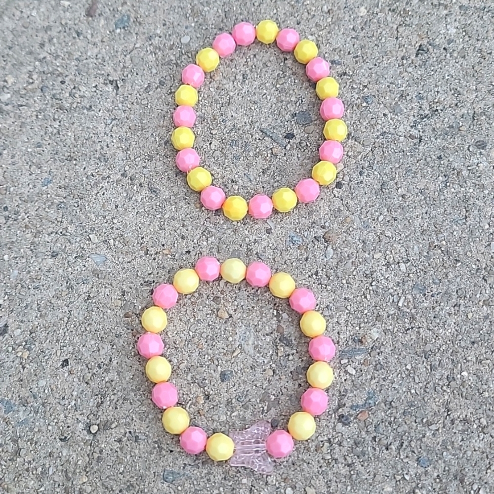 Pink and yellow bracelet